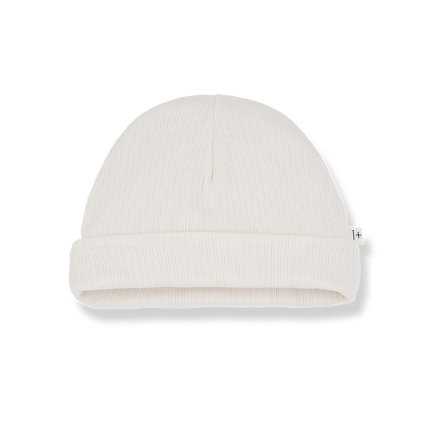 Bonnet naissance  « Kai » - Vanille Coton