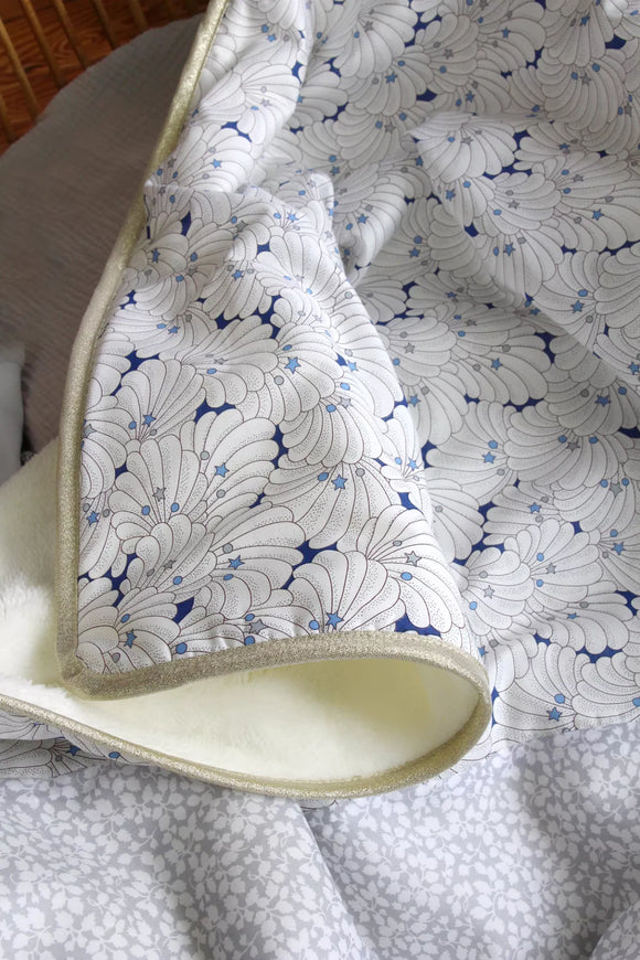 Couverture bébé polaire Liberty Côme - Vanille Coton