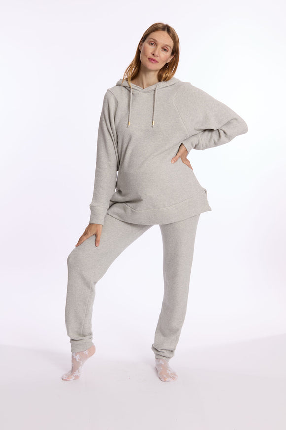 Sweat à capuche de maternité et d'allaitement Billie - Vanille Coton