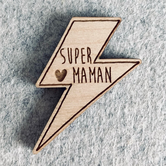 Pin's "Super maman" - Vanille Coton