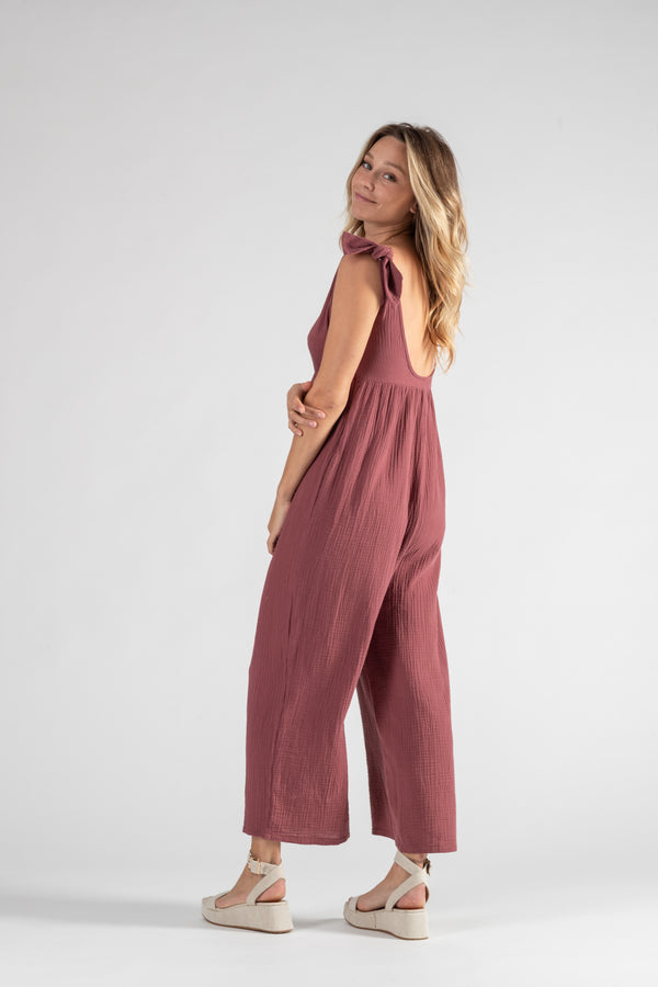 Salopette de maternité et d'allaitement CANYON - Vanille Coton