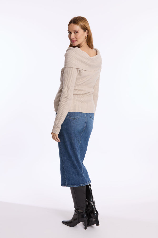 Pull de grossesse et d'allaitement KIM - Vanille Coton