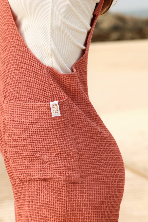 Salopette de maternité et d'allaitement Maya - Vanille Coton