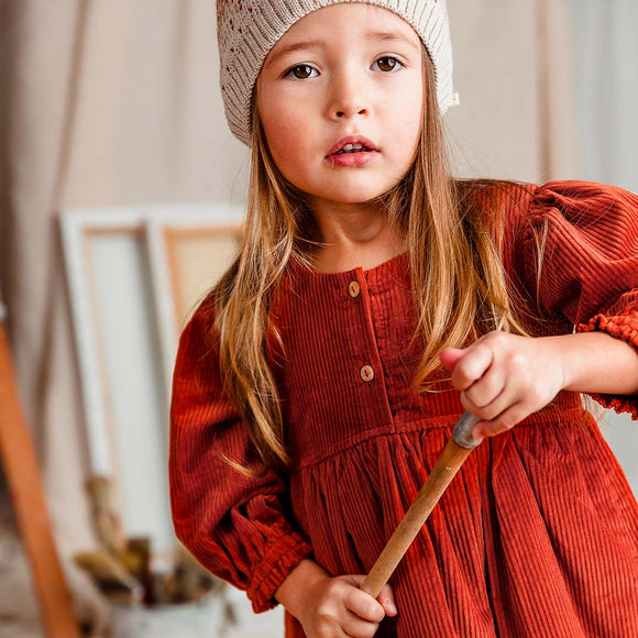 Robe en velours côtelé MELLIE - Vanille Coton