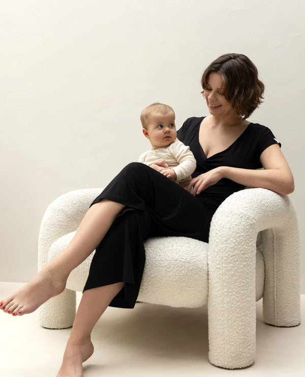 Tunique de grossesse et d’allaitement Origin noire - Vanille Coton