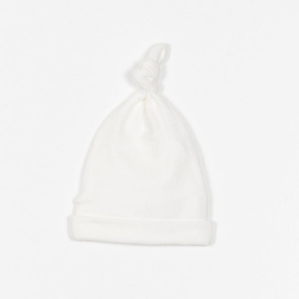 Bonnet noeud blanc - Vanille Coton
