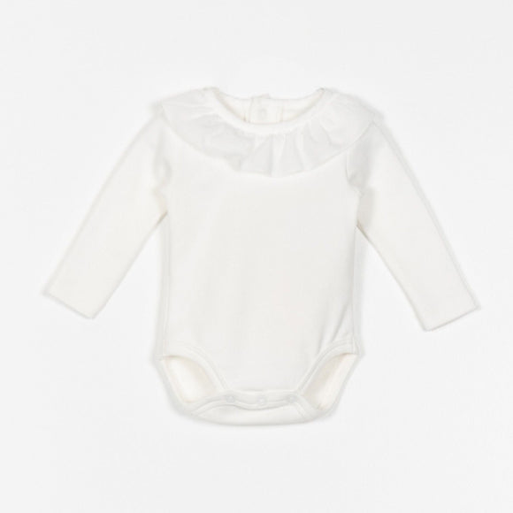 Body col à volant blanc cassé - Vanille Coton