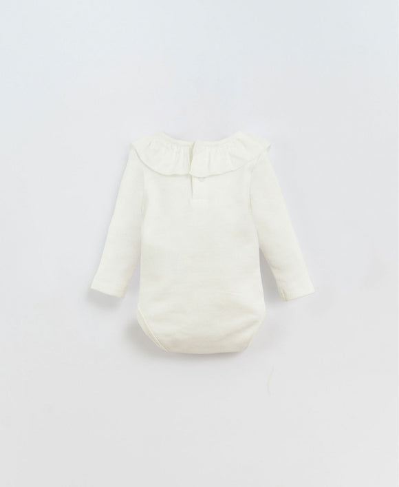 Body col à volant blanc cassé - Vanille Coton