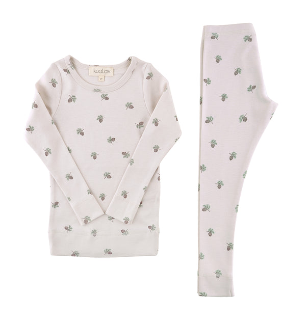 Pyjama 2 pièces pomme de pin - Vanille Coton