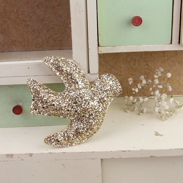 Hirondelle pailletée or - Vanille Coton