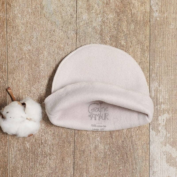 Bonnet polaire coton BIO taupe - Vanille Coton