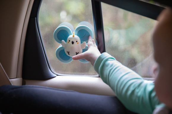 Baby spinner à ventouse lapin - Vanille Coton