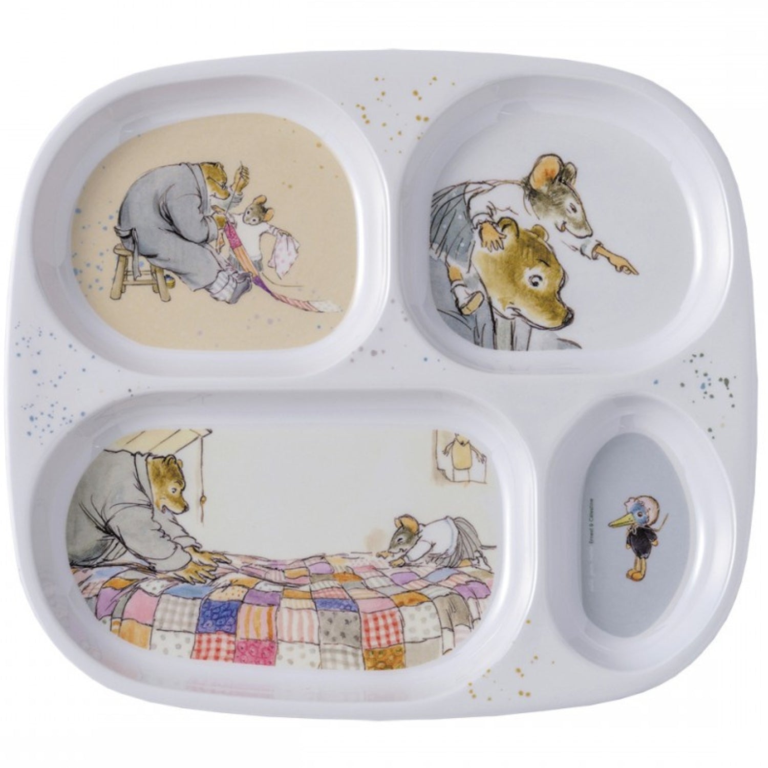 Assiette à compartiment Ernest et Célestine - Vanille Coton