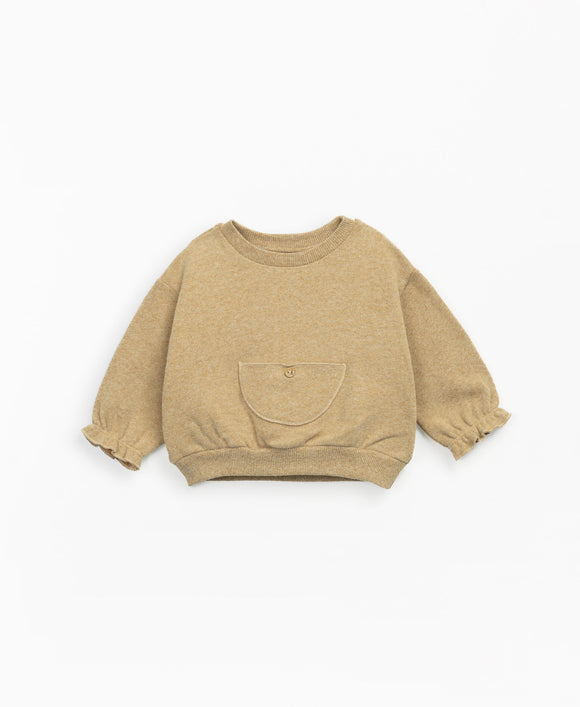 Sweat poche kangourou fille - Vanille Coton