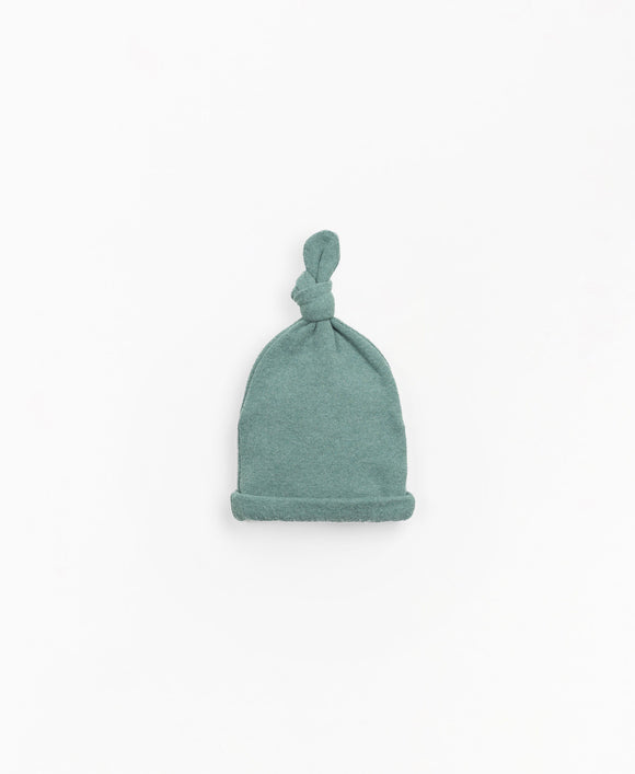Bonnet noeud nouveau né - Vanille Coton