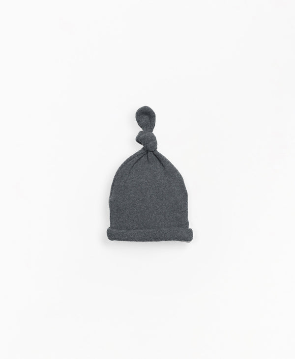 Bonnet noeud nouveau né - Vanille Coton
