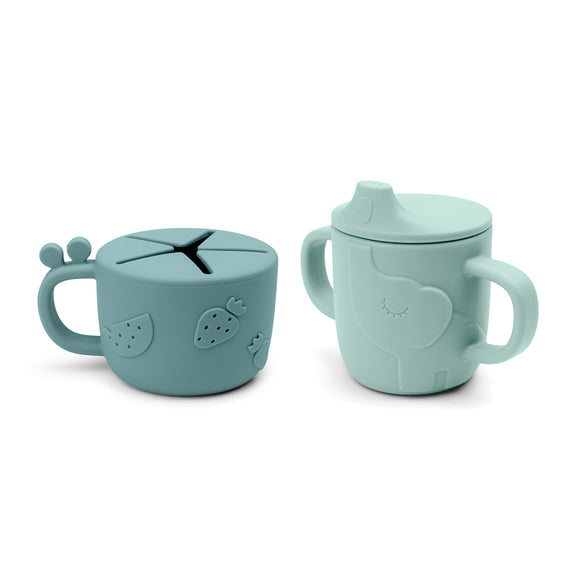 Ensemble duo snack cup et bec verseur - Vanille Coton