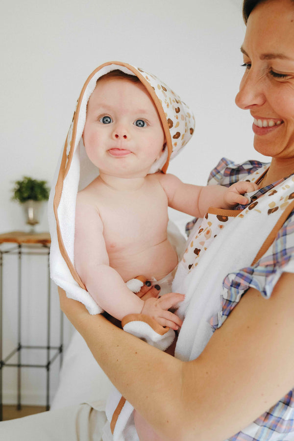 Tablier de bain bébé Léopard - Vanille Coton