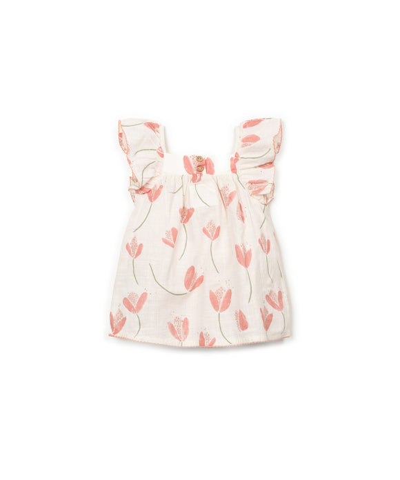 Robe imprimé tulipe - Vanille Coton