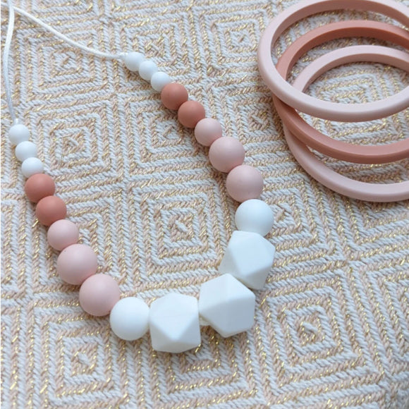 Collier d'allaitement, portage et dentition SUNSET LOVER - Vanille Coton