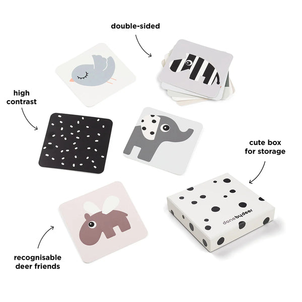 Cartes de contraste pour bébé, paquet de 10 amis - Vanille Coton