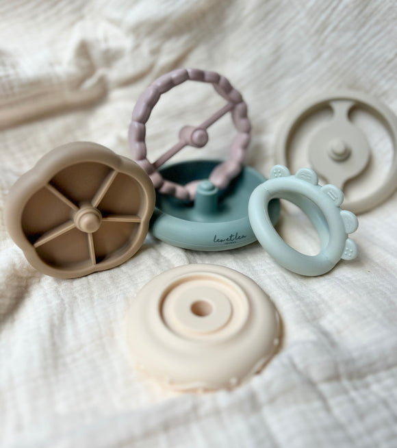 Jouet à empiler silicone - Vanille Coton