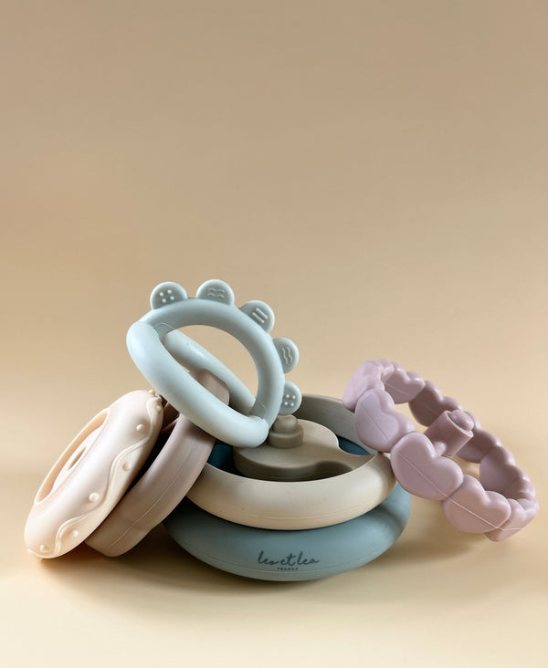 Jouet à empiler silicone - Vanille Coton