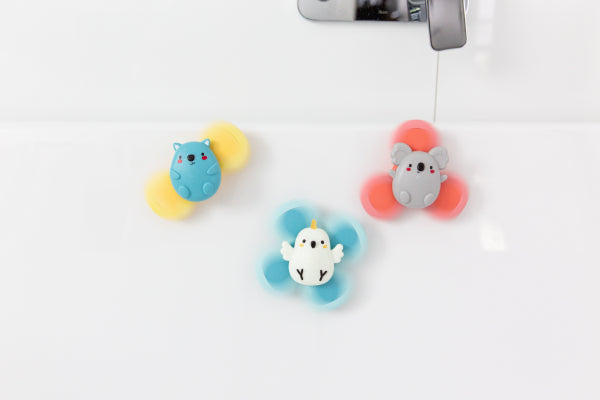 Lot de 3 Baby spinner à ventouse - Vanille Coton