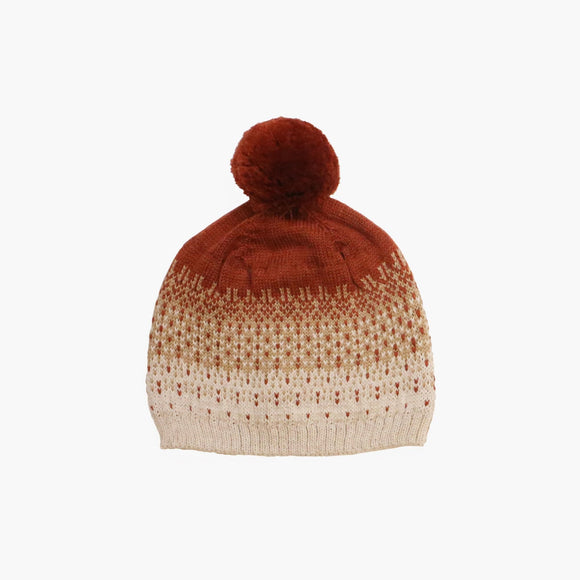 Bonnet à pompon BOSTON - Vanille Coton
