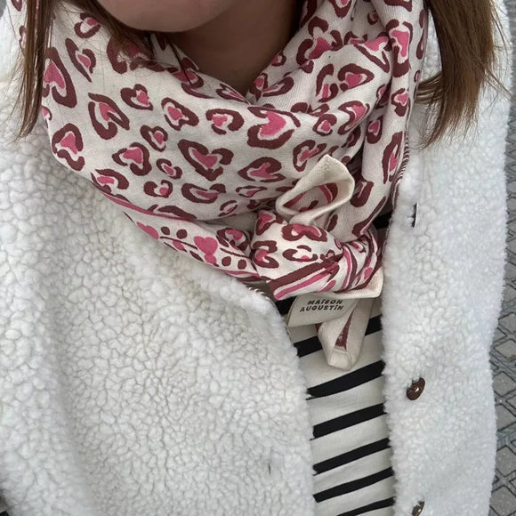 Foulard adulte Léo cerise - Vanille Coton