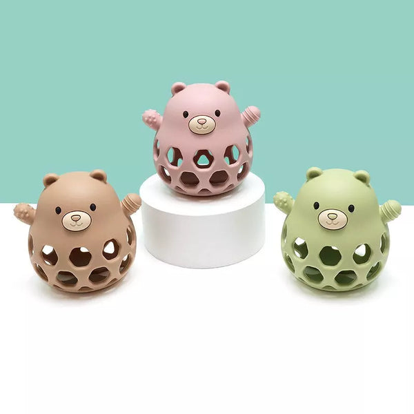 Ours en silicone pour développer la motricité fine - Vanille Coton