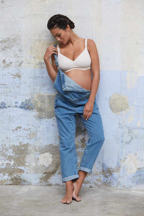 Soutien-gorge de grossesse et d'allaitement sans armature Serena - Vanille Coton