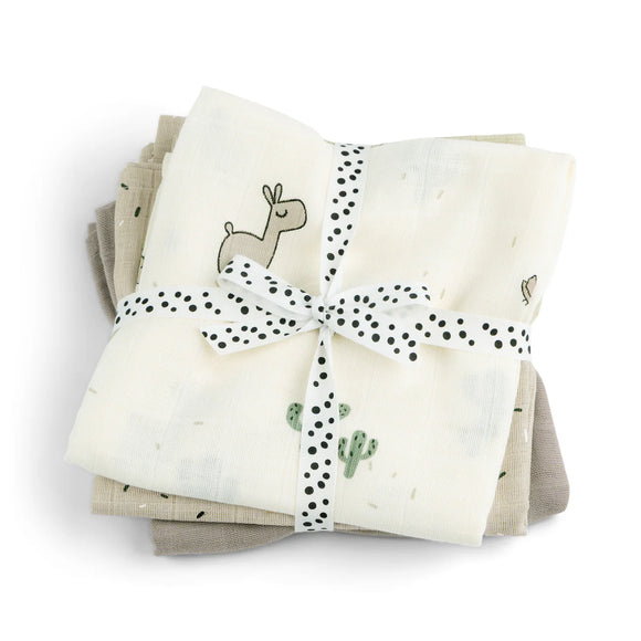Lot de 3 langes coordonnées - Vanille Coton