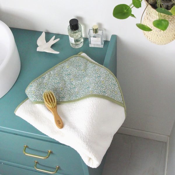 Cape de bain bébé Liberty Andréa - Vanille Coton