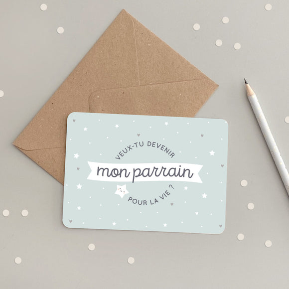 Carte «  veux-tu être mon parrain ? » - Vanille Coton