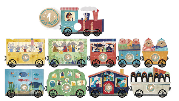 Puzzle "Mon petit train" - Vanille Coton