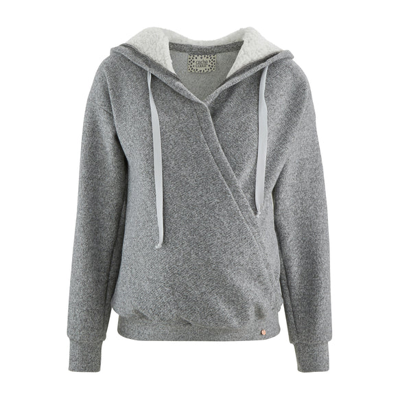 Sweat à capuche de maternité et d'allaitement Sweet Home avoine - Vanille Coton