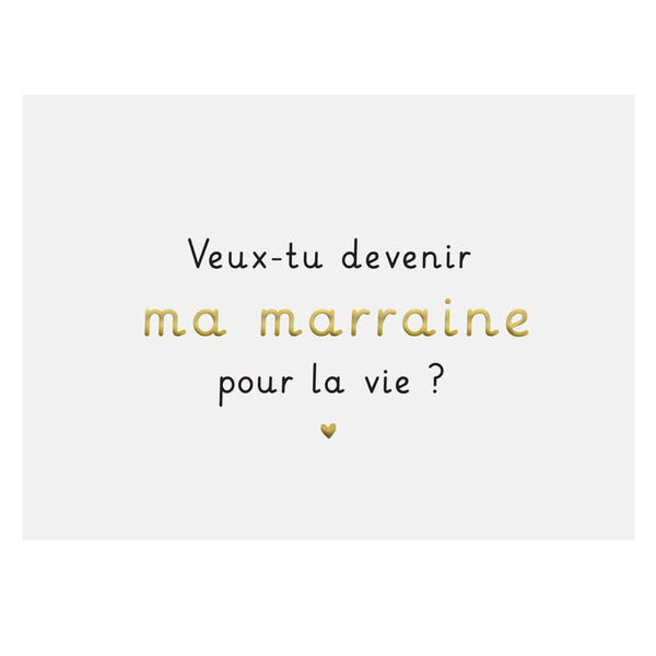 Carte «  veux-tu être ma marraine? » - Vanille Coton