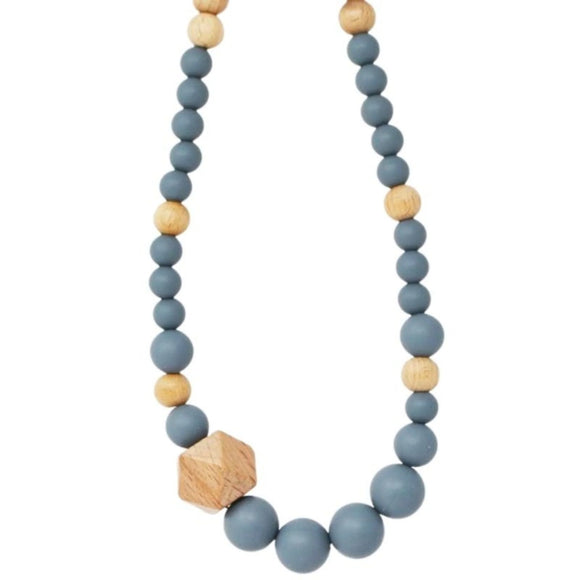 Collier d'allaitement, portage et dentition silicone et bois - Vanille Coton