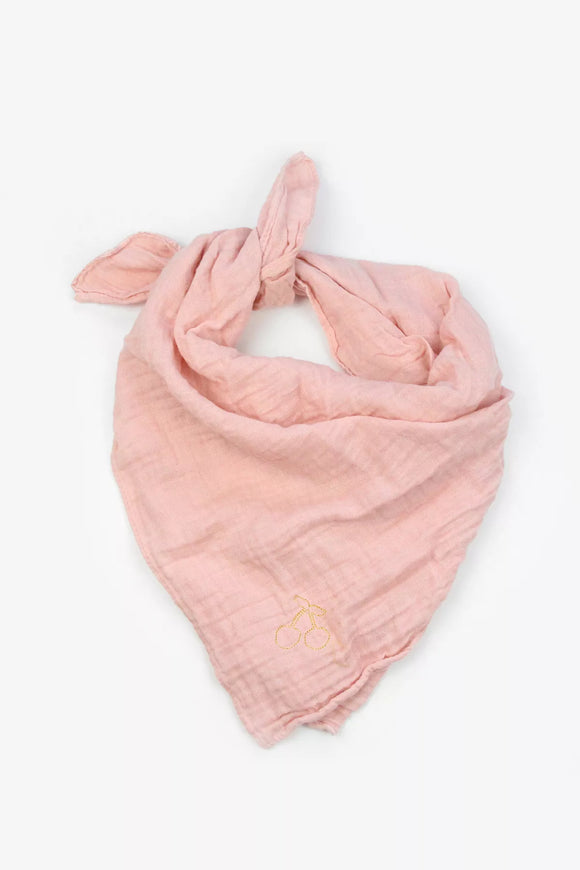 Lange brodé rose - Vanille Coton