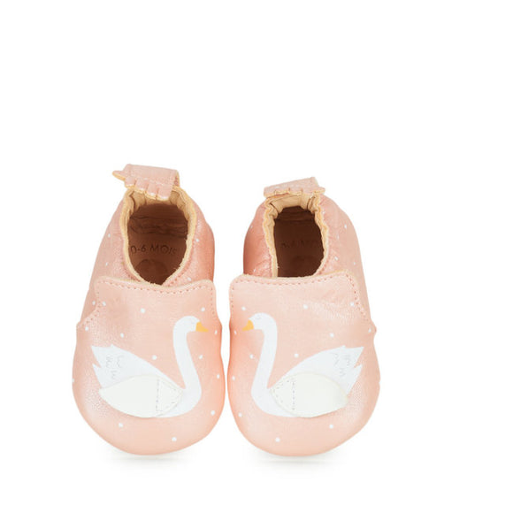 Chaussons Blublu cygne - Vanille Coton