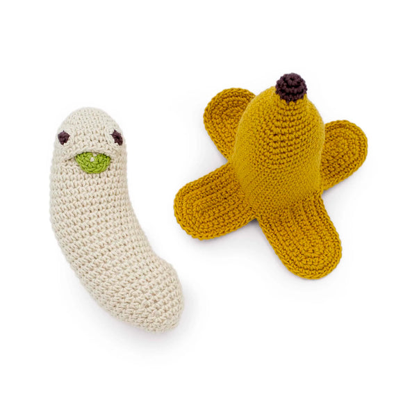 Hochet Sophia la banane - Vanille Coton