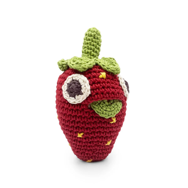 Hochet Nellie la fraise - Vanille Coton