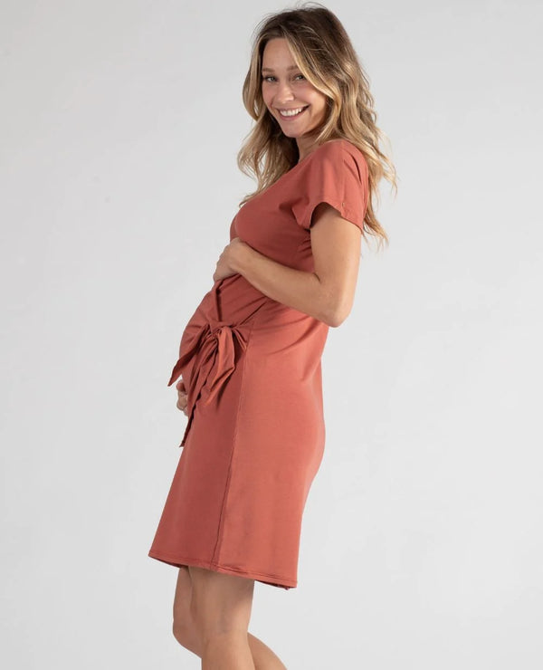 Robe courte de grossesse et d'allaitement Matelot - Vanille Coton