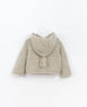 Gilet tricoté à capuche avoine - Vanille Coton