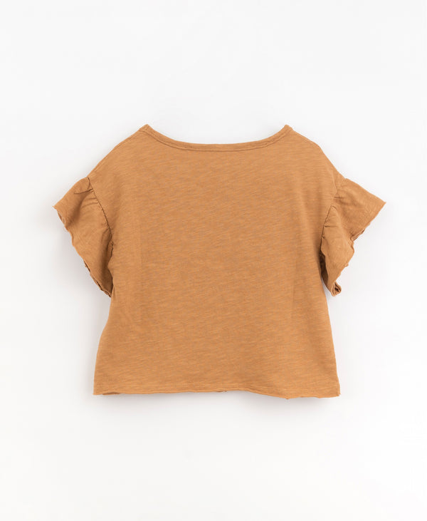 Tee-shirt manches courtes à volants - Vanille Coton
