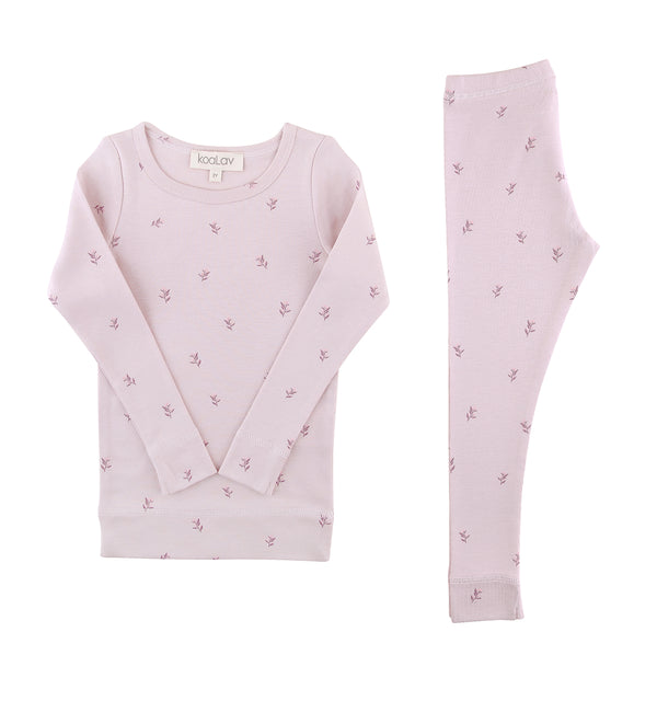 Pyjama 2 pièces jeune pousse rose clair - Vanille Coton