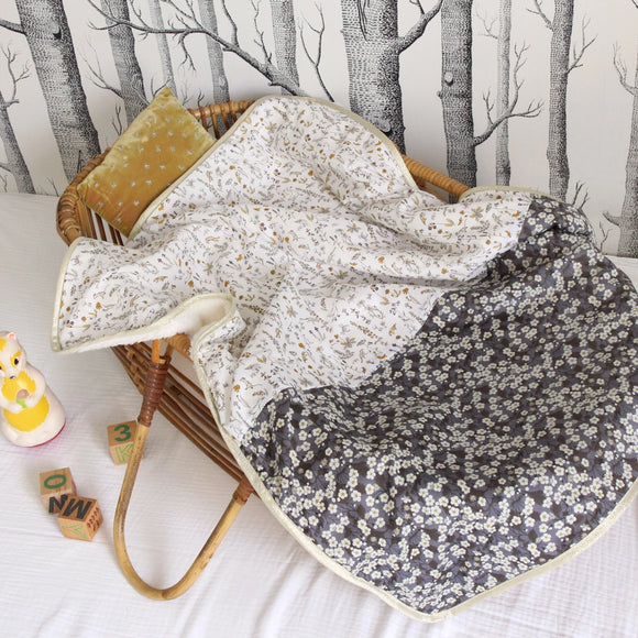 Couverture bébé polaire Liberty Camille - Vanille Coton