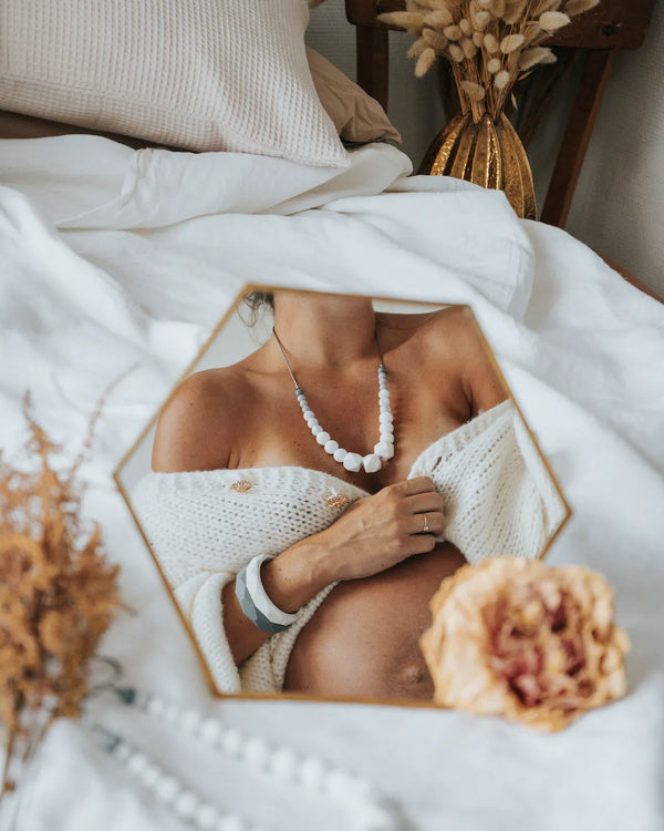 Collier d'allaitement, portage et dentition MILK - Vanille Coton