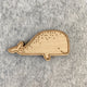 Broche gravée en bois - Vanille Coton